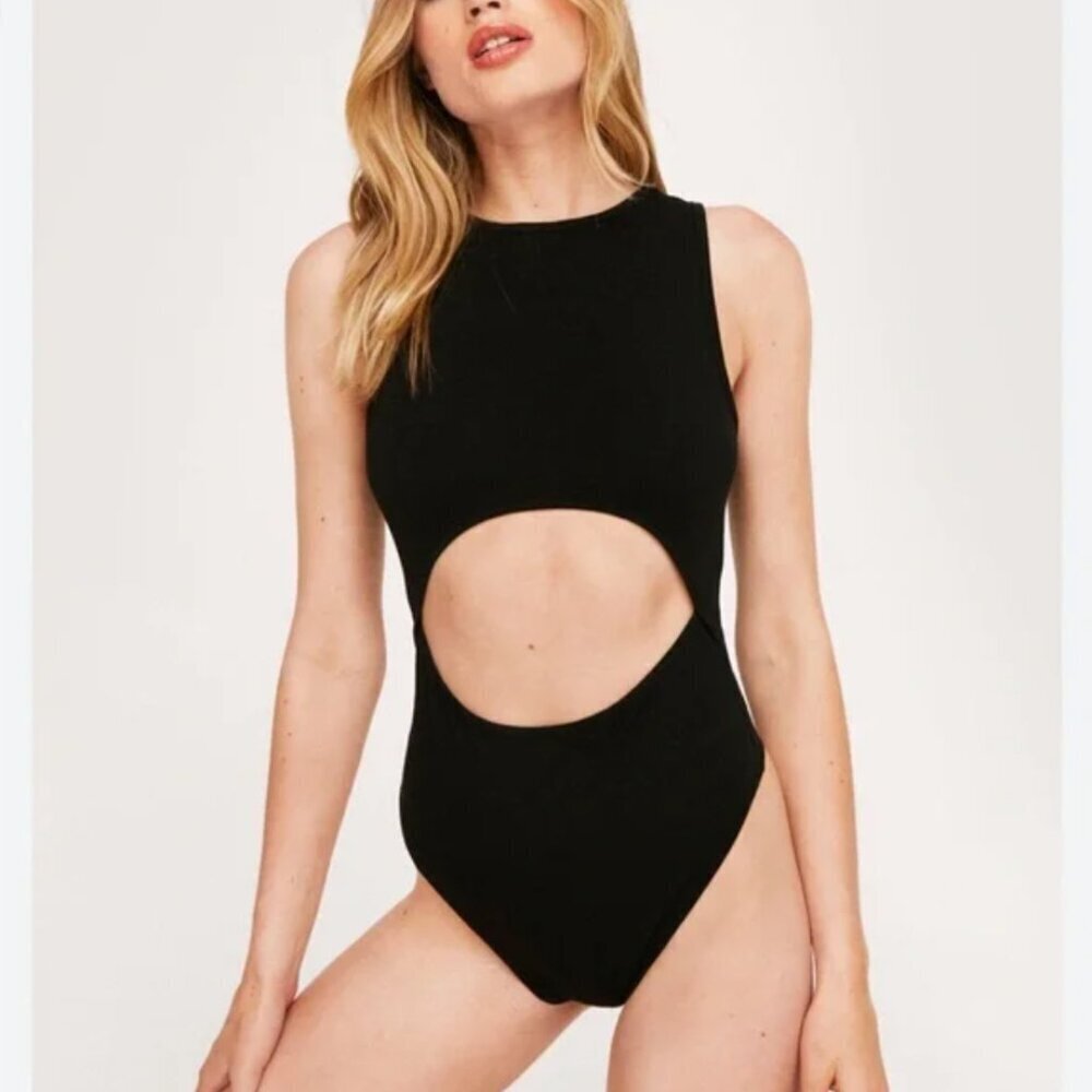 Nasty Gal Black‎ Cut Out High Neck Bodysuit 4